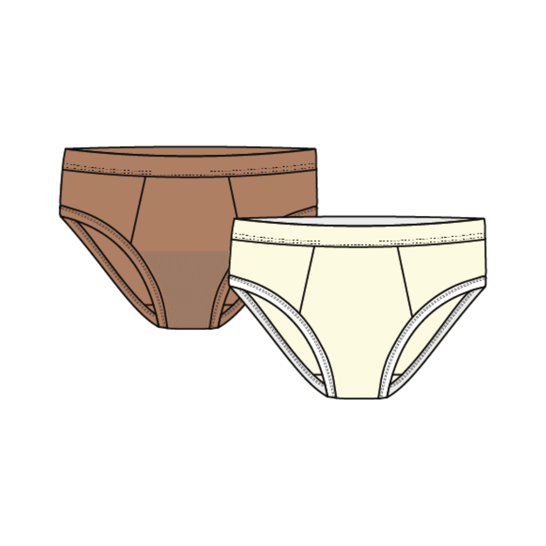 Set of 2 Slips - Brown and Ecru Colors - cool and organic underwear for  kids – SANEZ