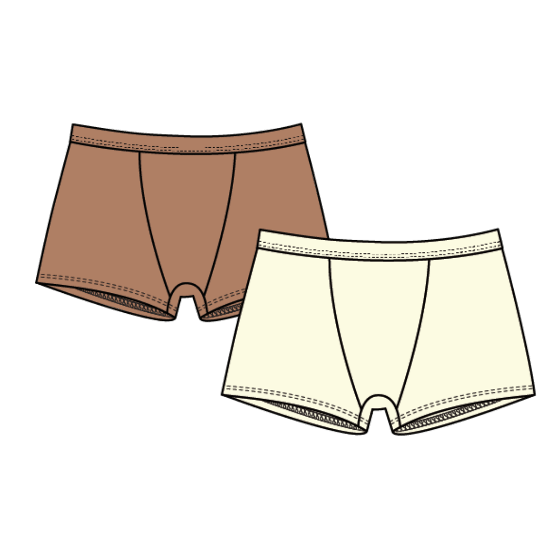 Toto - Set of 2 Boxers - Brown and Ecru - SANEZ